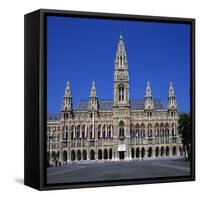 Rathaus (Gothic Town Hall), UNESCO World Heritage Site, Vienna, Austria, Europe-Stuart Black-Framed Stretched Canvas