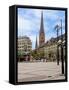 Rathaus Market Platz Square and St Petrikirche, St. Peter Church, Historic Center, Hamburg, Germany-Miva Stock-Framed Stretched Canvas