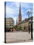 Rathaus Market Platz Square and St Petrikirche, St. Peter Church, Historic Center, Hamburg, Germany-Miva Stock-Stretched Canvas