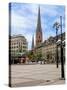 Rathaus Market Platz Square and St Petrikirche, St. Peter Church, Historic Center, Hamburg, Germany-Miva Stock-Stretched Canvas