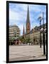 Rathaus Market Platz Square and St Petrikirche, St. Peter Church, Historic Center, Hamburg, Germany-Miva Stock-Framed Photographic Print