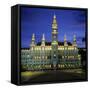 Rathaus (Town Hall) Gothic Building at Night, UNESCO World Heritage Site, Vienna, Austria, Europe-Stuart Black-Framed Stretched Canvas