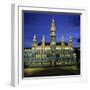 Rathaus (Town Hall) Gothic Building at Night, UNESCO World Heritage Site, Vienna, Austria, Europe-Stuart Black-Framed Photographic Print