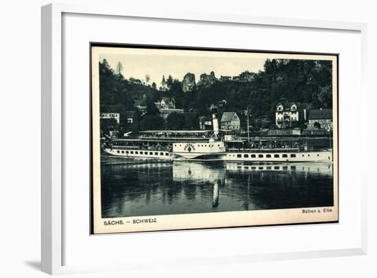 Rathen Elbe Sachsen, Ort, Felsen, Dampfer Dresden-null-Framed Giclee Print