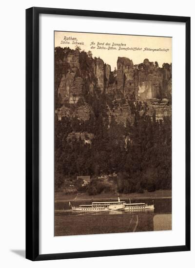 Rathen Sächs. Schweiz, Dampfer Dresden, Felsen-null-Framed Giclee Print