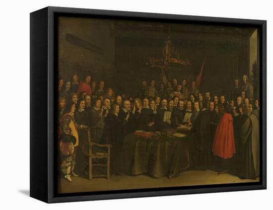 Ratification of the Peace of Münster-Gerard Terborch-Framed Stretched Canvas