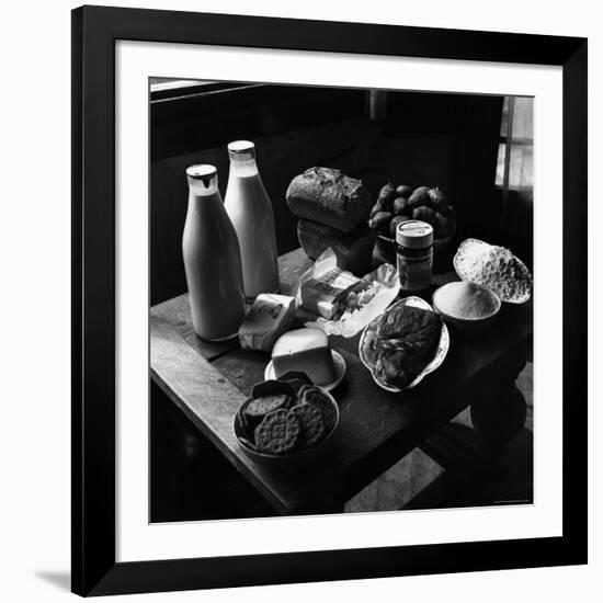 Rations of Fresh Produce Following World War II, c.1946-George Rodger-Framed Photographic Print