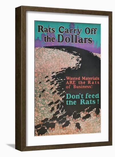 Rats Carry Off the Dollars-null-Framed Art Print