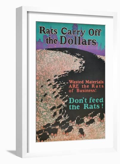 Rats Carry Off the Dollars-null-Framed Art Print