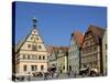 Ratstrinkstube and Town Houses, Marktplatz, Rothenburg Ob Der Tauber, Germany-Gary Cook-Stretched Canvas