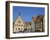 Ratstrinkstube and Town Houses, Marktplatz, Rothenburg Ob Der Tauber, Germany-Gary Cook-Framed Photographic Print