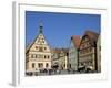 Ratstrinkstube and Town Houses, Marktplatz, Rothenburg Ob Der Tauber, Germany-Gary Cook-Framed Photographic Print