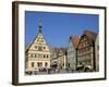 Ratstrinkstube and Town Houses, Marktplatz, Rothenburg Ob Der Tauber, Germany-Gary Cook-Framed Photographic Print