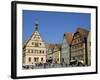 Ratstrinkstube and Town Houses, Marktplatz, Rothenburg Ob Der Tauber, Germany-Gary Cook-Framed Photographic Print