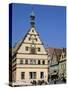 Ratstrinkstube and Town Houses, Marktplatz, Rothenburg Ob Der Tauber, Germany-Gary Cook-Stretched Canvas