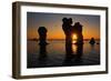 Raukarfelsen Rocks on the Island Farš Near Gotland, Sweden, Silhouette, Sundown-Thomas Ebelt-Framed Photographic Print