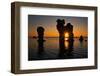 Raukarfelsen Rocks on the Island Farš Near Gotland, Sweden, Silhouette, Sundown-Thomas Ebelt-Framed Photographic Print