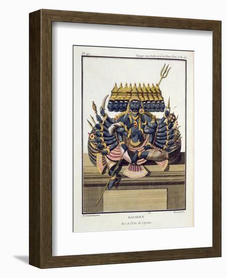 Ravana, Demon King of Ceylon, from 'Voyage Aux Indes Et a La Chine' by Pierre Sonnerat-Pierre Sonnerat-Framed Premium Giclee Print