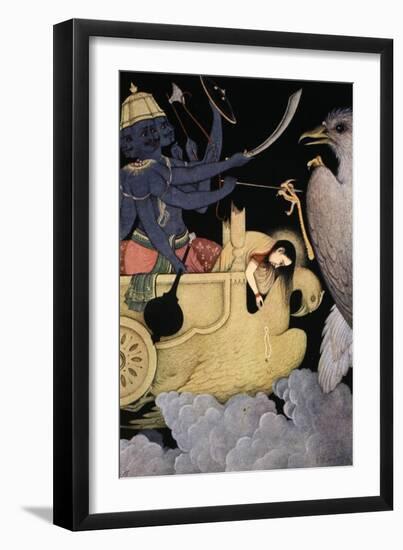 Ravana fighting with Jatayu, 1913-K Venkatappa-Framed Giclee Print