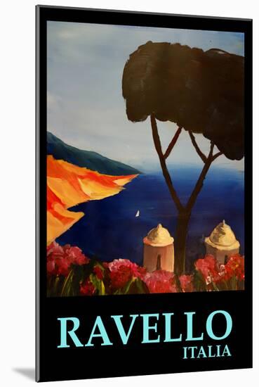 Ravello Salerno Italy View of Amalfi Coast Retro-Markus Bleichner-Mounted Art Print