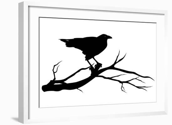 Raven Bird Silhouette-Cattallina-Framed Art Print