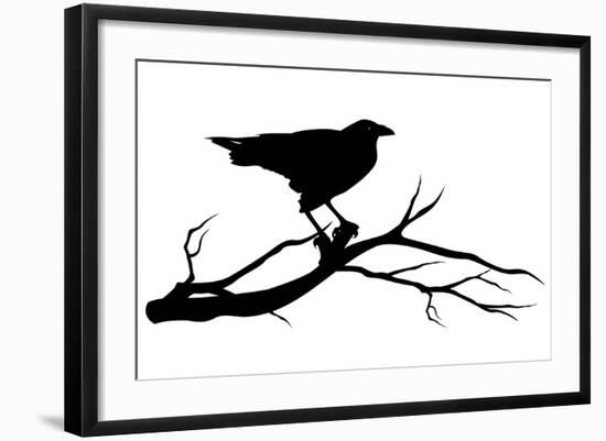 Raven Bird Silhouette-Cattallina-Framed Art Print