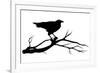 Raven Bird Silhouette-Cattallina-Framed Art Print