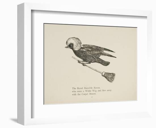 Raven Flying On a Broom, Nonsense Botany Animals and Other Poems Written and Drawn by Edward Lear-Edward Lear-Framed Giclee Print