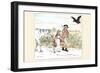 Raven Laughs as the Farmer and His Daughter Able Away Bandaged-Randolph Caldecott-Framed Art Print