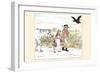 Raven Laughs as the Farmer and His Daughter Able Away Bandaged-Randolph Caldecott-Framed Art Print