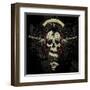 Raven Skull Collage-vectorbomb-Framed Art Print