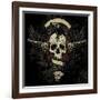 Raven Skull Collage-vectorbomb-Framed Art Print