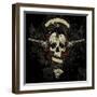 Raven Skull Collage-vectorbomb-Framed Art Print