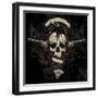 Raven Skull Collage-vectorbomb-Framed Art Print