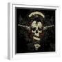 Raven Skull Collage-vectorbomb-Framed Art Print