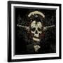 Raven Skull Collage-vectorbomb-Framed Art Print