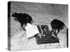 Raven Typing His Own Name of on the Typewriter-Peter Stackpole-Stretched Canvas