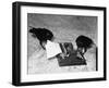 Raven Typing His Own Name of on the Typewriter-Peter Stackpole-Framed Photographic Print