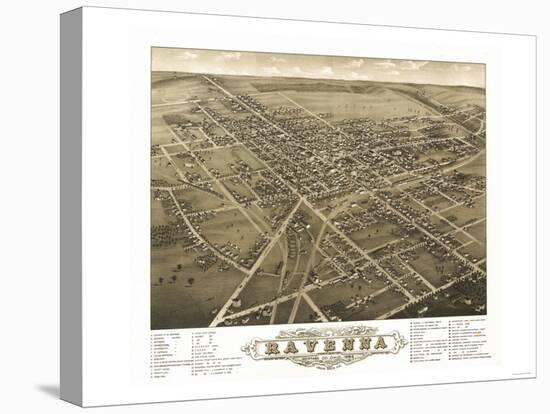 Ravenna, Ohio - Panoramic Map-Lantern Press-Stretched Canvas
