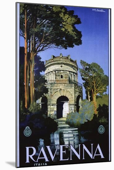 Ravenna Travel Poster-Attilio Rauaglia-Mounted Giclee Print