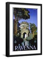 Ravenna Travel Poster-Attilio Rauaglia-Framed Premium Giclee Print