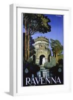 Ravenna Travel Poster-Attilio Rauaglia-Framed Premium Giclee Print