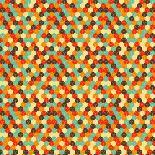 Seamless Hexagonal - Cube, Cubic, Honeycomb; Pattern, 3D Illusion, in Vintage Colors-Ravennka-Art Print