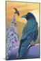 Ravens and Sunset-Lantern Press-Mounted Art Print