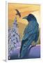 Ravens and Sunset-Lantern Press-Framed Art Print