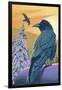 Ravens and Sunset-Lantern Press-Framed Art Print