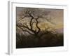 Ravens in a Tree (Bare Tree at the Coast of Ruegen, Or: Rookery on the Island Ruegen), about 1822-Caspar David Friedrich-Framed Giclee Print