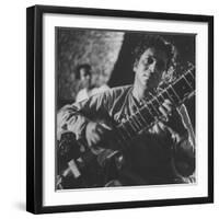 Ravi Shankar Passionately Playing the Sitar-Paul Schutzer-Framed Premium Photographic Print