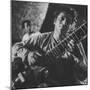 Ravi Shankar Passionately Playing the Sitar-Paul Schutzer-Mounted Premium Photographic Print