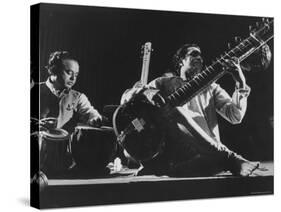 Ravi Shankar Playing at United Nations Concert-Loomis Dean-Stretched Canvas